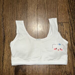 New Youths White Stretchable Sports Bra With Removable Pads Size Medium